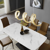 Modern LED Crystal Wave Pendant Chandelier 3 Step Dimming Light for Dining Room Kitchen Island