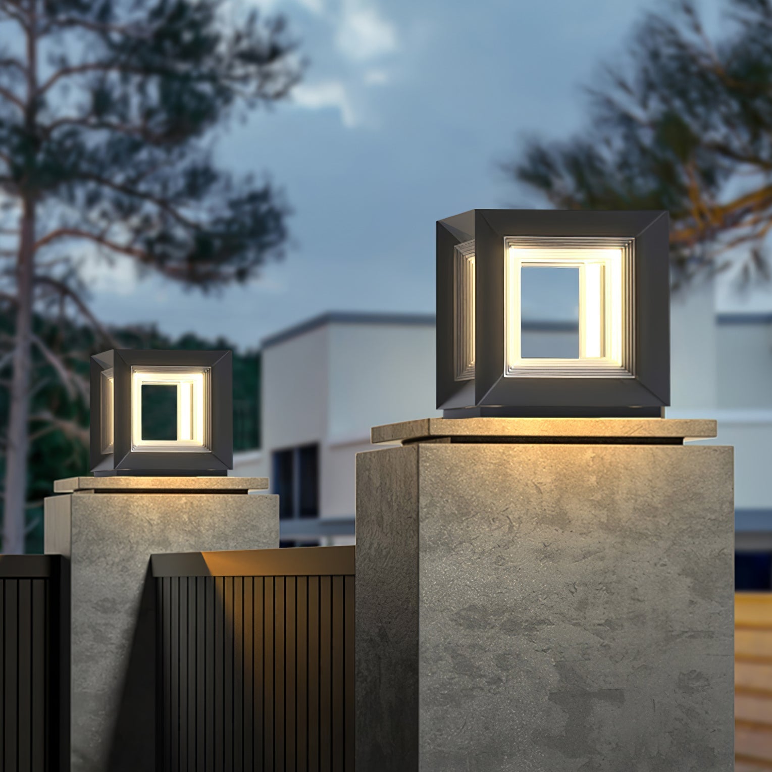modern-led-cube-outdoor-post-light-waterproof-ip65-garden-pillar-column-lamp