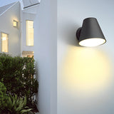 Modern LED Exterior Wall Sconce Black Cone Shape Outdoor Light Fixture for Entrances and Gardens
