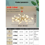 Modern LED Firefly Sputnik Chandelier Artistic Branch Ceiling Light for Living Room and Bedroom