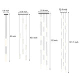 Modern LED Frosted Tube Multi Light Cluster Pendant for Staircase High Ceiling Lighting