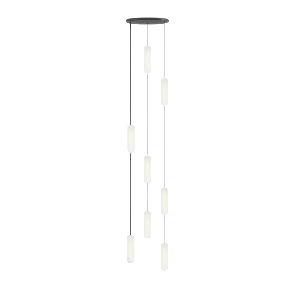 Modern LED Frosted Tube Multi Light Cluster Pendant for Staircase High Ceiling Lighting