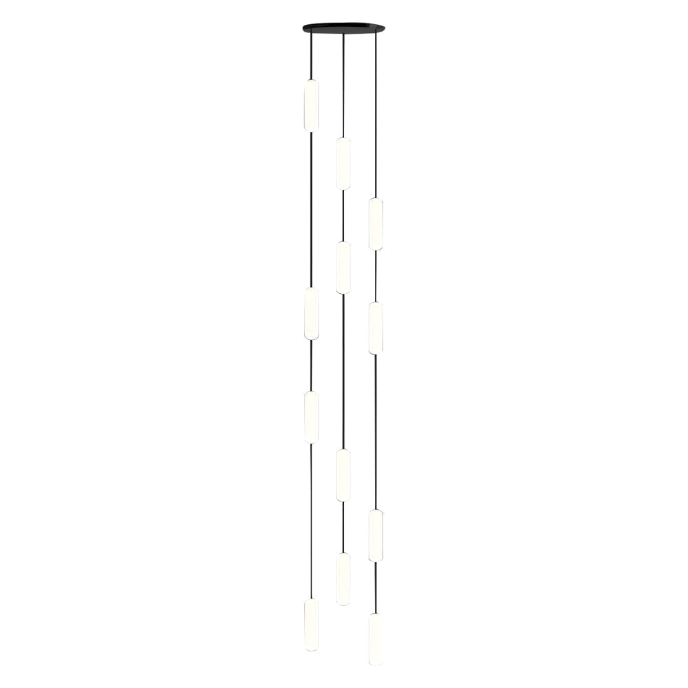 Modern LED Frosted Tube Multi Light Cluster Pendant for Staircase High Ceiling Lighting