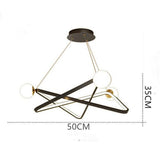 Modern LED Geometric Chandelier Glass Pendant Light for Dining Room and Kitchen Island Black and Gold