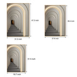Modern LED Illuminated Canvas Wall Art with Remote Architectural Arch Hanging Decor
