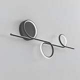 Modern LED Intertwined Ring Wall Sconce Rhythmic Circular Line Lighting Fixture