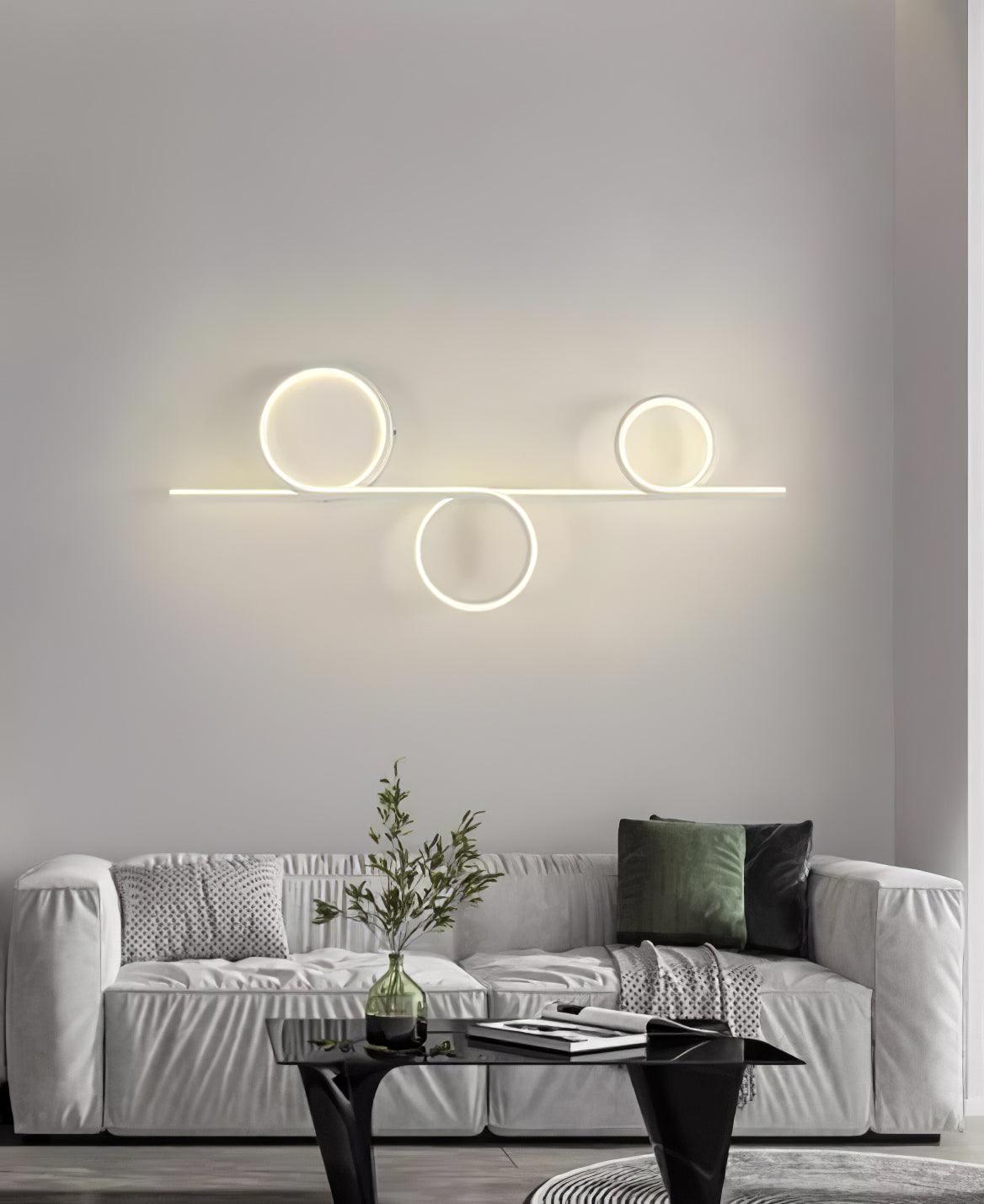 Modern LED Intertwined Ring Wall Sconce Rhythmic Circular Line Lighting Fixture