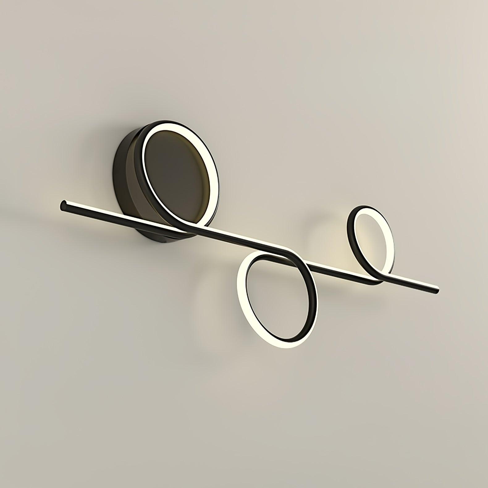 Modern LED Intertwined Ring Wall Sconce Rhythmic Circular Line Lighting Fixture