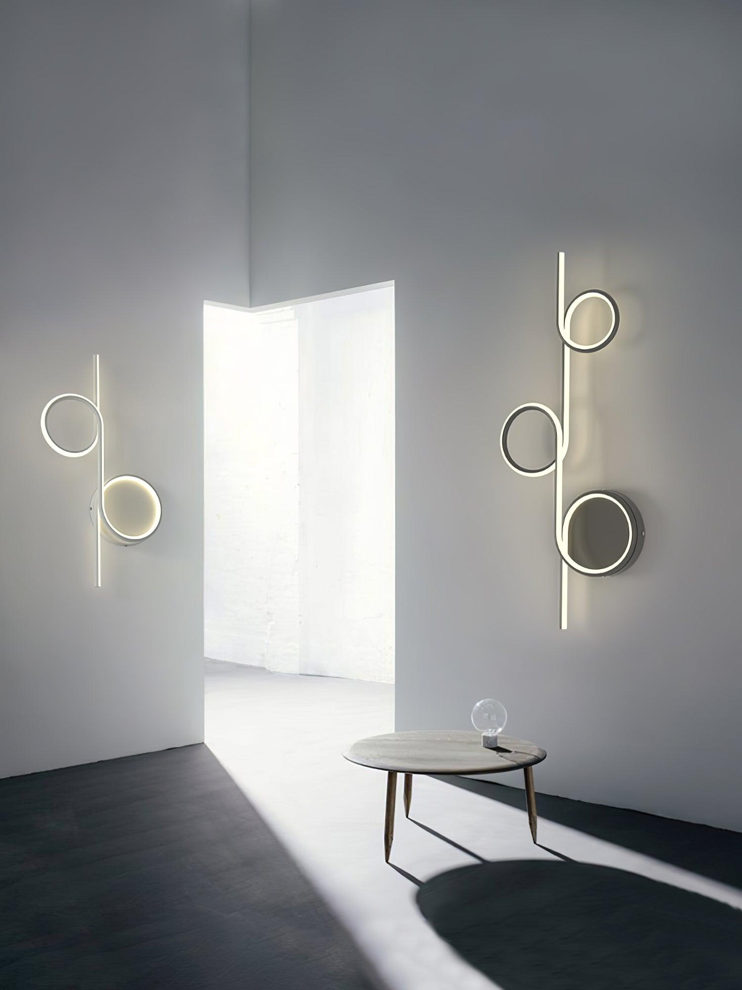 Modern LED Intertwined Ring Wall Sconce Rhythmic Circular Line Lighting Fixture