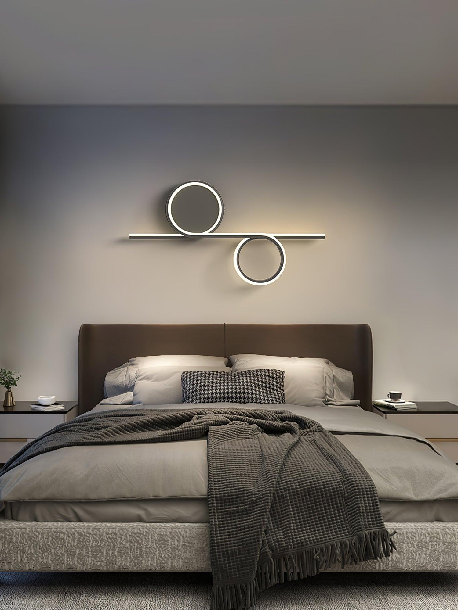 Modern LED Intertwined Ring Wall Sconce Rhythmic Circular Line Lighting Fixture