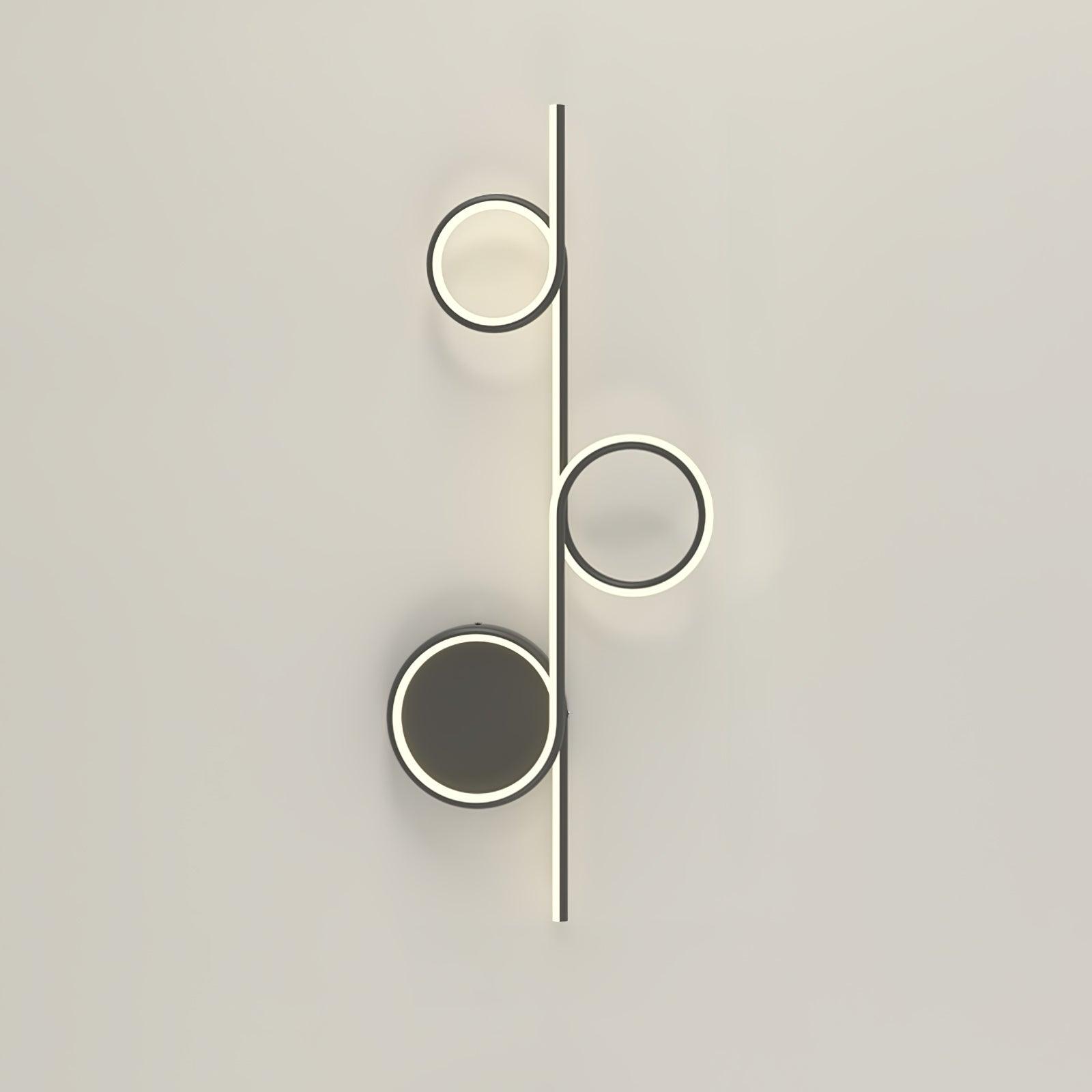 Modern LED Intertwined Ring Wall Sconce Rhythmic Circular Line Lighting Fixture