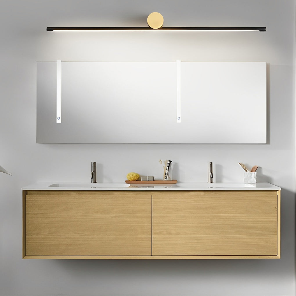 Modern LED Linear Bathroom Vanity Light with Copper Cylinder and Acrylic Bar