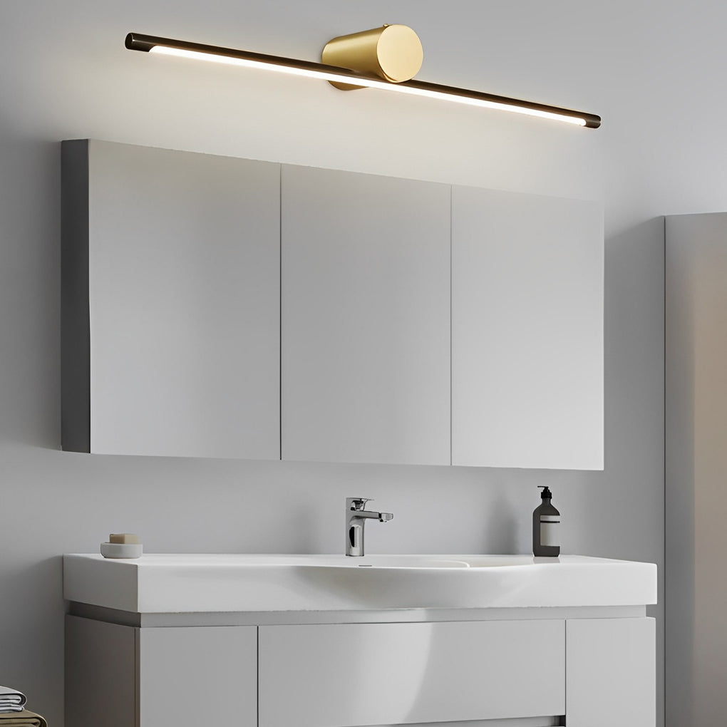 Modern LED Linear Bathroom Vanity Light with Copper Cylinder and Acrylic Bar