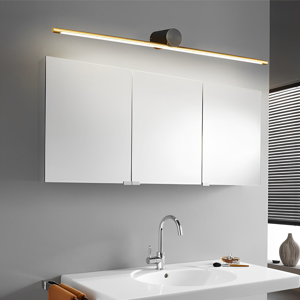 Modern LED Linear Bathroom Vanity Light with Copper Cylinder and Acrylic Bar