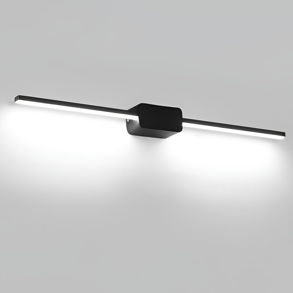 Modern LED Linear Bathroom Vanity Wall Light with Central Box Frame in Black and White