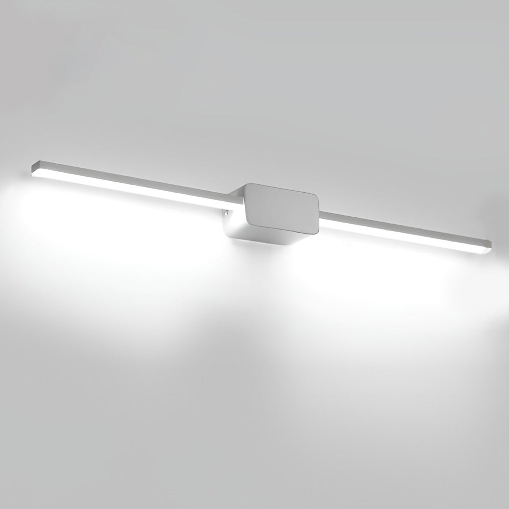 Modern LED Linear Bathroom Vanity Wall Light with Central Box Frame in Black and White