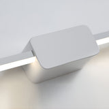 Modern LED Linear Bathroom Vanity Wall Light with Central Box Frame in Black and White