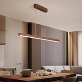 Modern LED Linear Chandelier Farmhouse Metal Pendant Lighting for Dining Room and Living Room