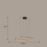 Modern LED Linear Chandelier Farmhouse Metal Pendant Lighting for Dining Room and Living Room