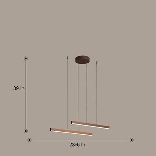 Modern LED Linear Chandelier Farmhouse Metal Pendant Lighting for Dining Room and Living Room
