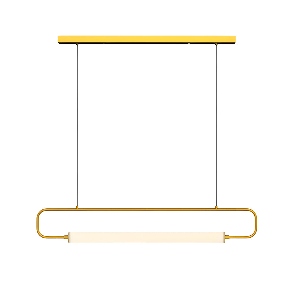Modern LED Linear Island Pendant Light for Dining Room and Kitchen Gold Black