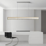 Modern LED Linear Pendant Light Minimalist Square Frame Dimmable Chandelier for Kitchen Island Dining Room