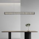 Modern LED Linear Pendant Light Minimalist Square Frame Dimmable Chandelier for Kitchen Island Dining Room