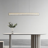 Modern LED Linear Pendant Light Minimalist Square Frame Dimmable Chandelier for Kitchen Island Dining Room