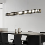 Modern LED Linear Pendant Light Minimalist Square Frame Dimmable Chandelier for Kitchen Island Dining Room
