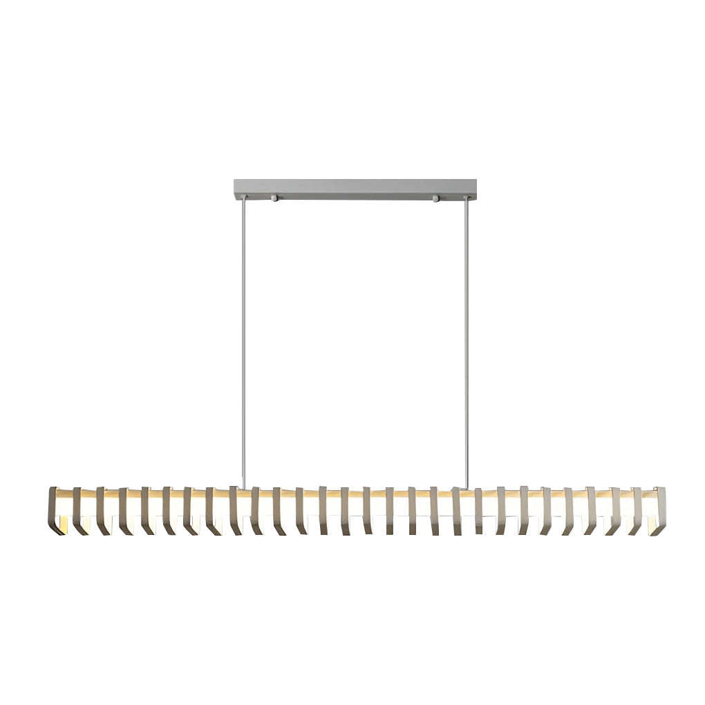 Modern LED Linear Pendant Light Minimalist Square Frame Dimmable Chandelier for Kitchen Island Dining Room