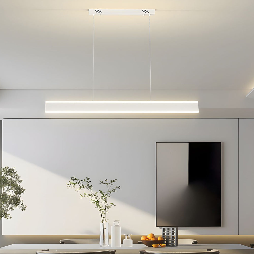 Modern LED Linear Pendant Light Up and Down Island Lighting in Black or White for Dining Room