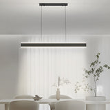 Modern LED Linear Pendant Light Up and Down Island Lighting in Black or White for Dining Room