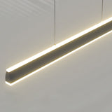 Modern LED Linear Pendant Light Up and Down Island Lighting in Black or White for Dining Room