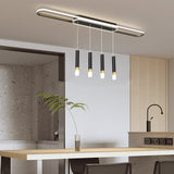 Modern LED Linear Pendant Light with Slender Cylindrical Lamps and Three Step Dimming