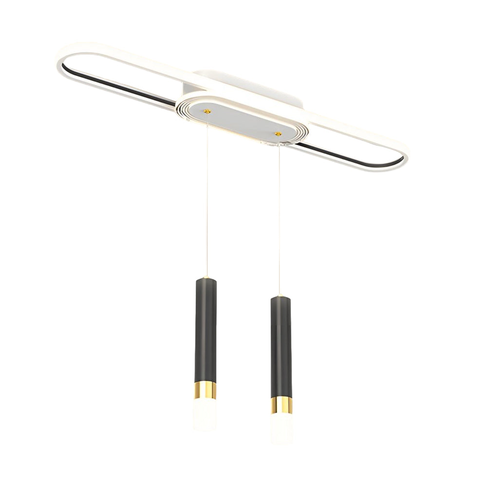 Modern LED Linear Pendant Light with Slender Cylindrical Lamps and Three Step Dimming