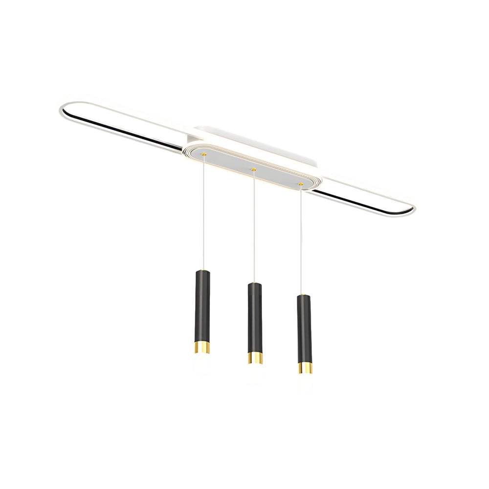 Modern LED Linear Pendant Light with Slender Cylindrical Lamps and Three Step Dimming