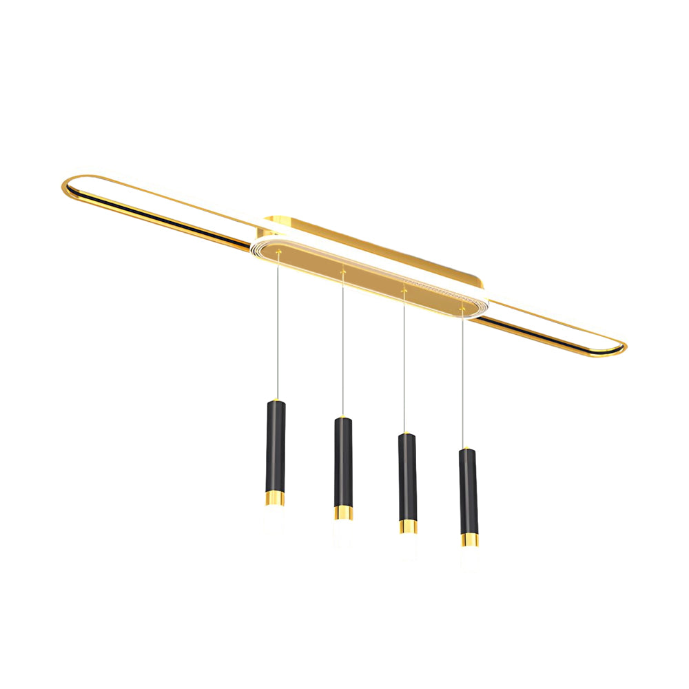 Modern LED Linear Pendant Light with Slender Cylindrical Lamps and Three Step Dimming