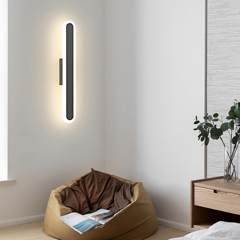 Modern LED Linear Wall Sconce with 3 Step Dimming and Minimalist Long Strip Design for Indoor Lighting