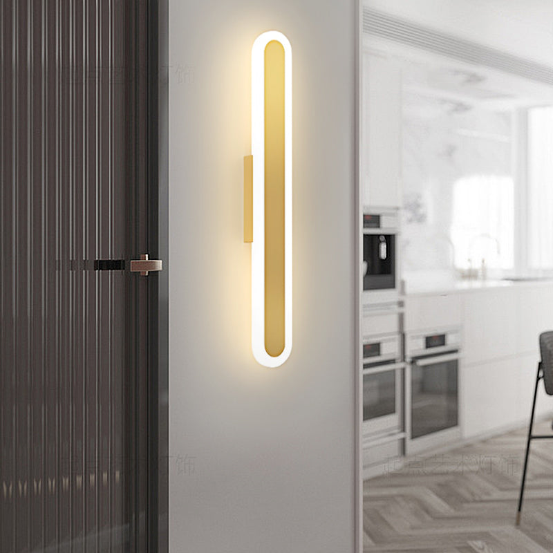 Modern LED Linear Wall Sconce with 3 Step Dimming and Minimalist Long Strip Design for Indoor Lighting