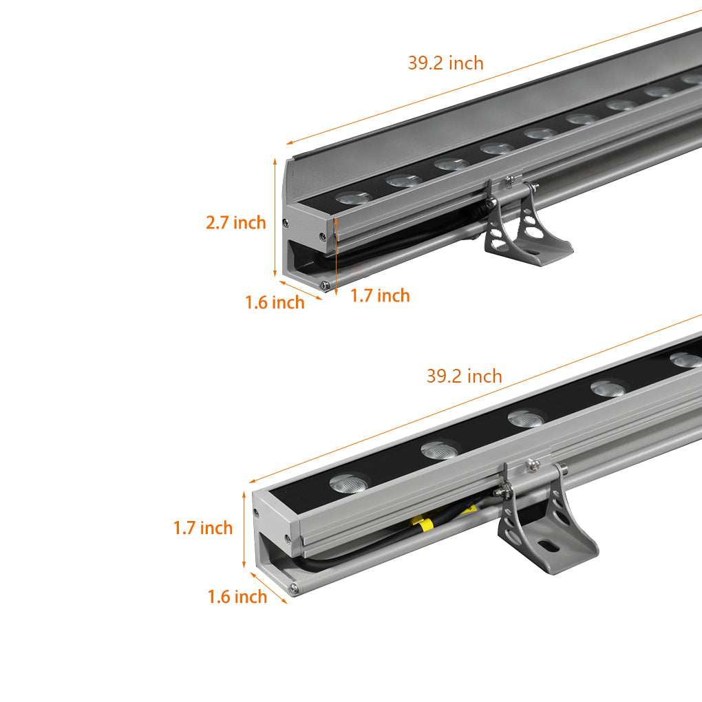 Modern LED Linear Wall Washer Outdoor Landscape Uplight with Anti Glare Baffle IP65 Aluminum