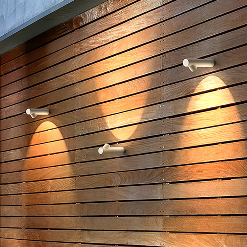 Modern LED Outdoor Cylinder Wall Sconce Waterproof Exterior Lighting for Courtyard