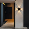 Modern LED Outdoor Facade Wall Light IP65 Waterproof Multidirectional Exterior Sconce in Black