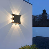 Modern LED Outdoor Facade Wall Light IP65 Waterproof Multidirectional Exterior Sconce in Black