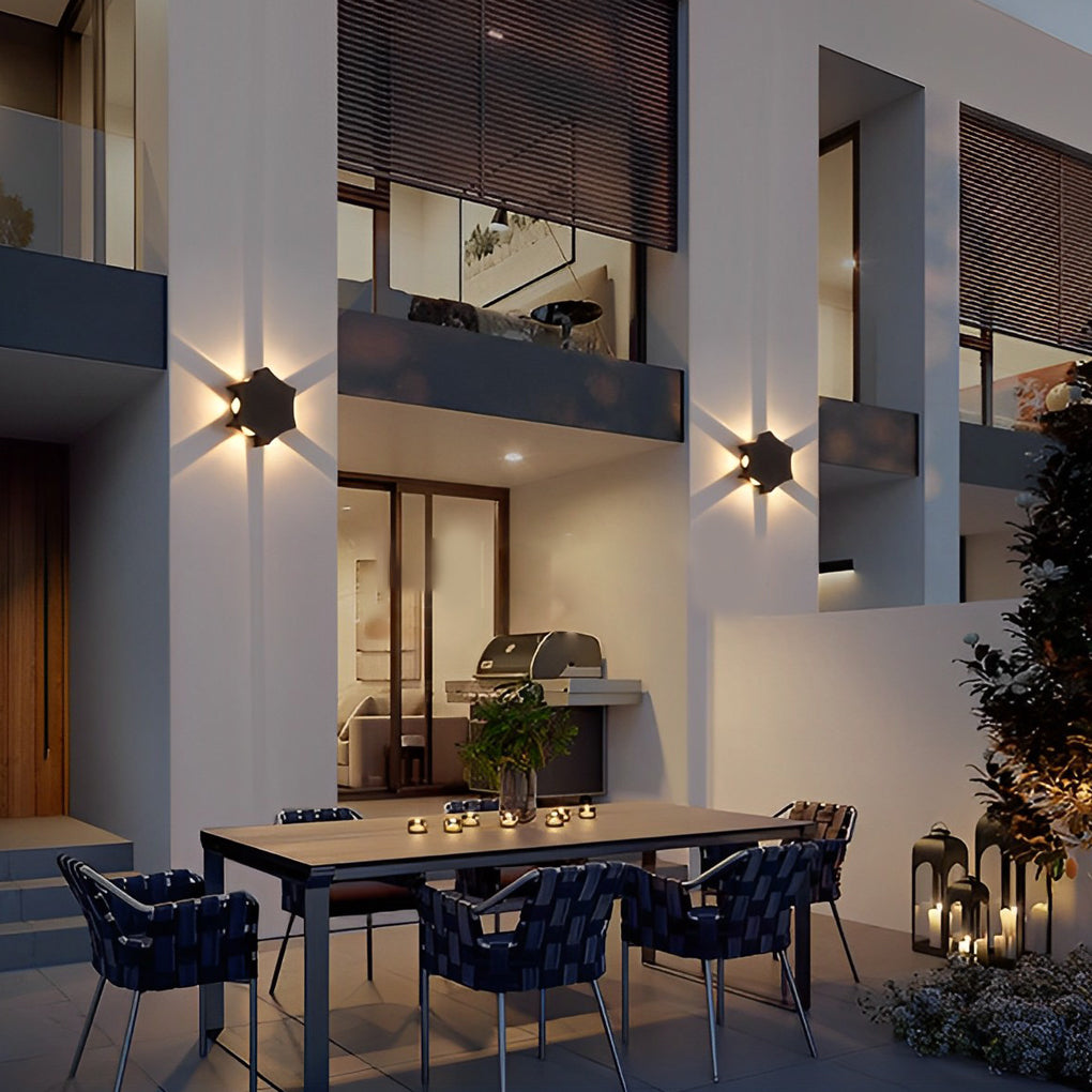 Modern LED Outdoor Facade Wall Light IP65 Waterproof Multidirectional Exterior Sconce in Black