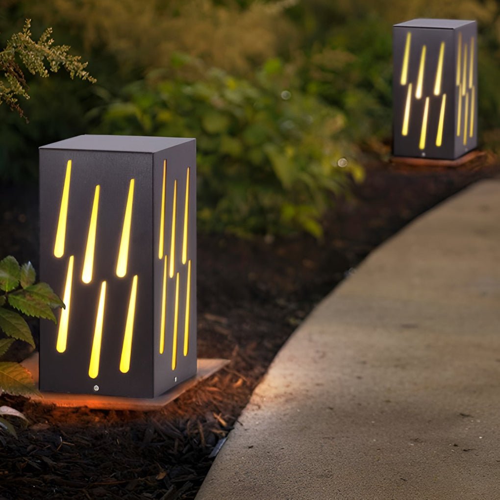 Modern LED Outdoor Garden Pillar Light Waterproof Black Exterior Post Lamp for Landscape
