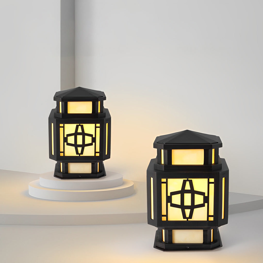 Modern LED Outdoor Post Light Waterproof Black Stainless Steel Pillar Lamp for Garden and Deck