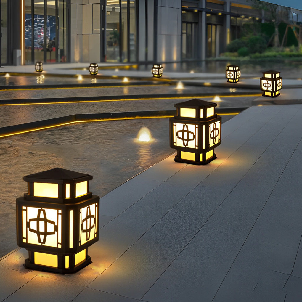 Modern LED Outdoor Post Light Waterproof Black Stainless Steel Pillar Lamp for Garden and Deck