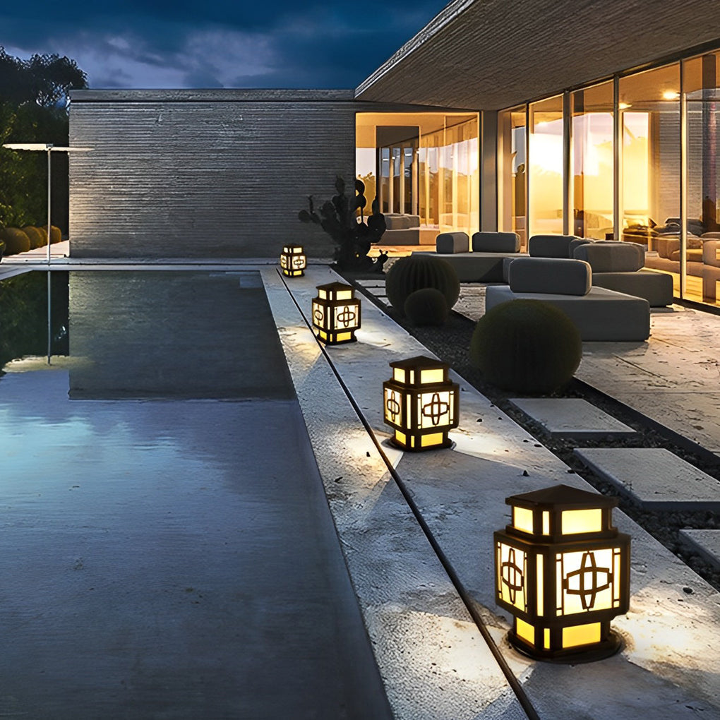 Modern LED Outdoor Post Light Waterproof Black Stainless Steel Pillar Lamp for Garden and Deck