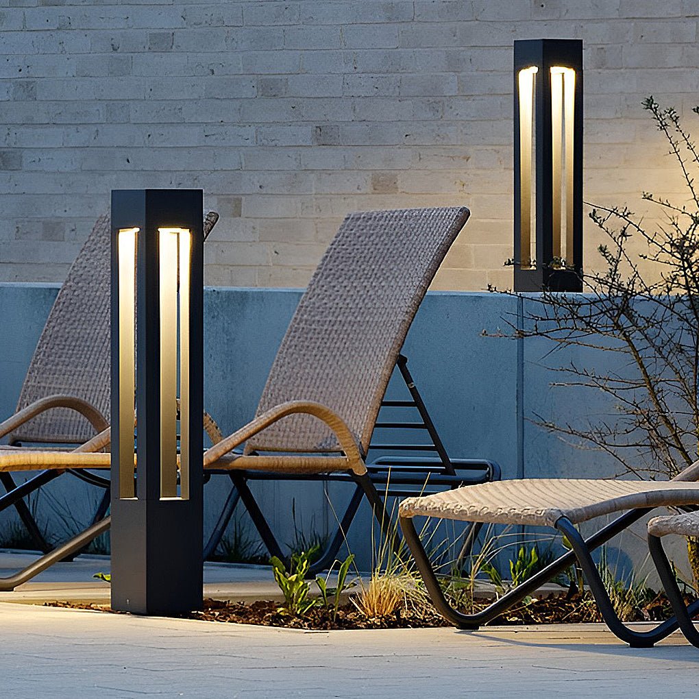 Modern LED Outdoor Post Light Waterproof Path Lamp for Garden Patio Landscape Lighting in Black