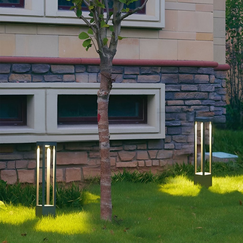Modern LED Outdoor Post Light Waterproof Path Lamp for Garden Patio Landscape Lighting in Black